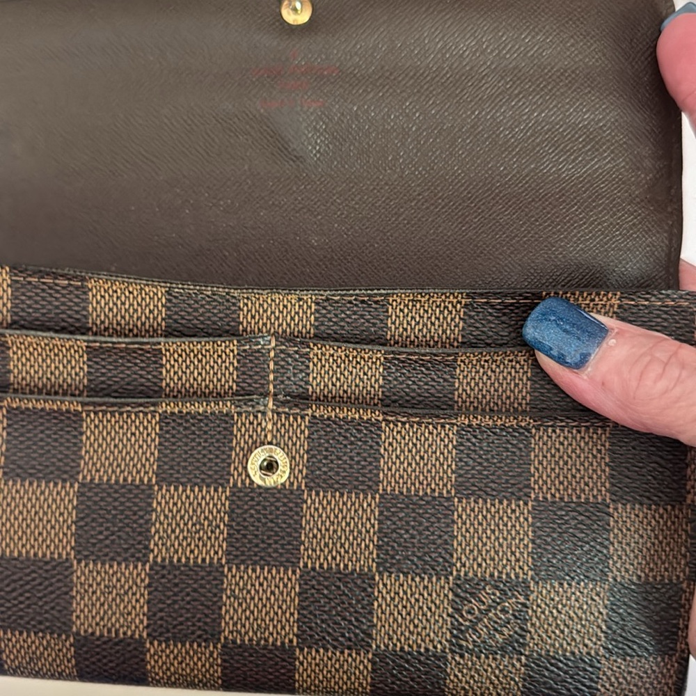 Louis Vuitton Damier Ebene Long Flap Wallet | Snap Closure | Authentic - Picture 3 of 16